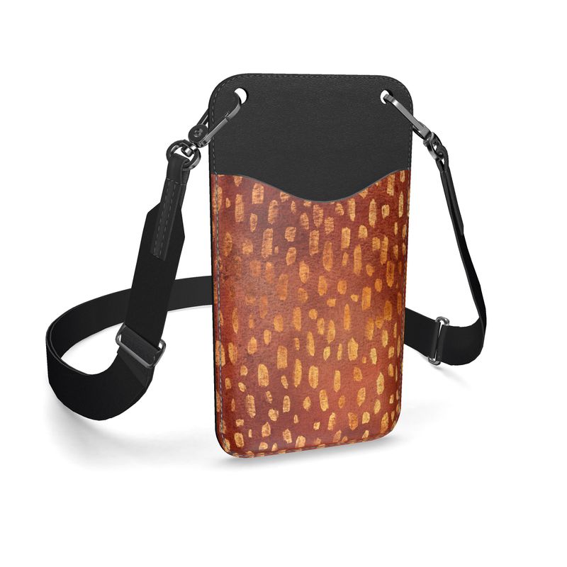 Saxon - Leather Phone Case With Strap